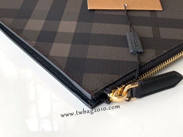 Burberry專門店新款格紋拉鏈收納袋手拿包 巴寶莉經典款男士手包 yxb1117